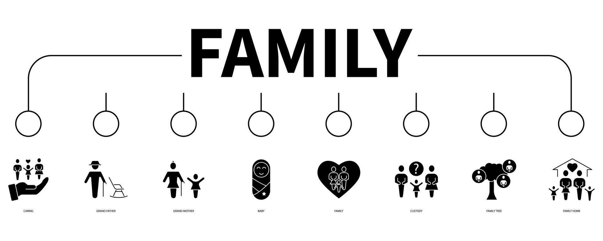 Family banner web icon vector illustration concept