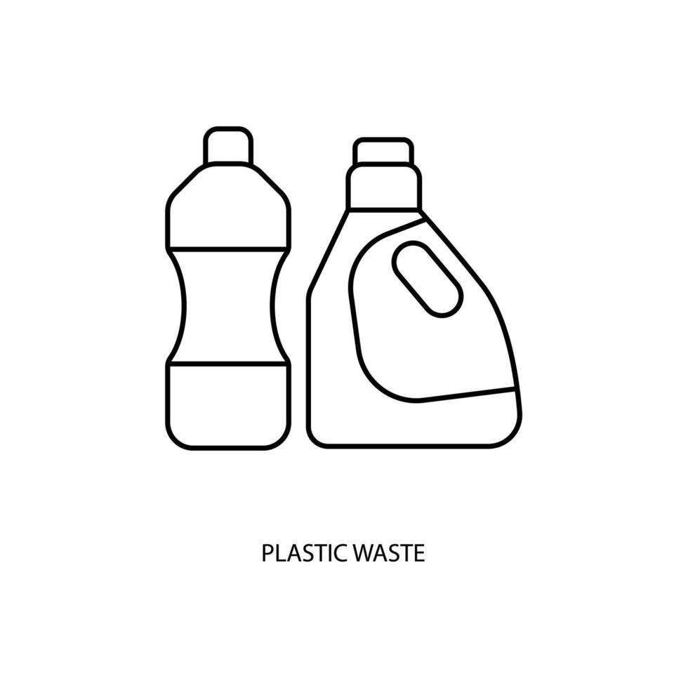 plastic waste concept line icon. Simple element illustration. plastic waste concept outline symbol design. vector