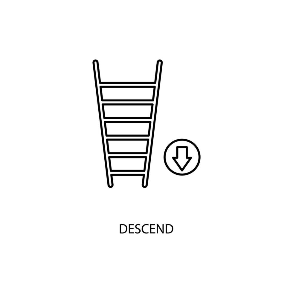 descend concept line icon. Simple element illustration. descend concept outline symbol design. vector