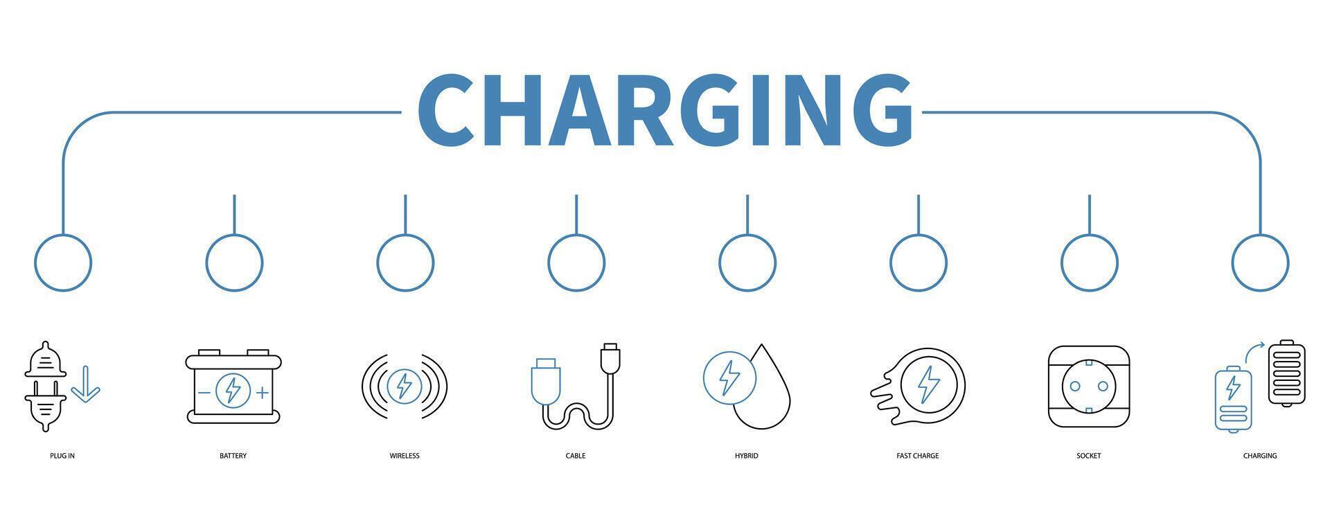 Charging banner web icon vector illustration concept