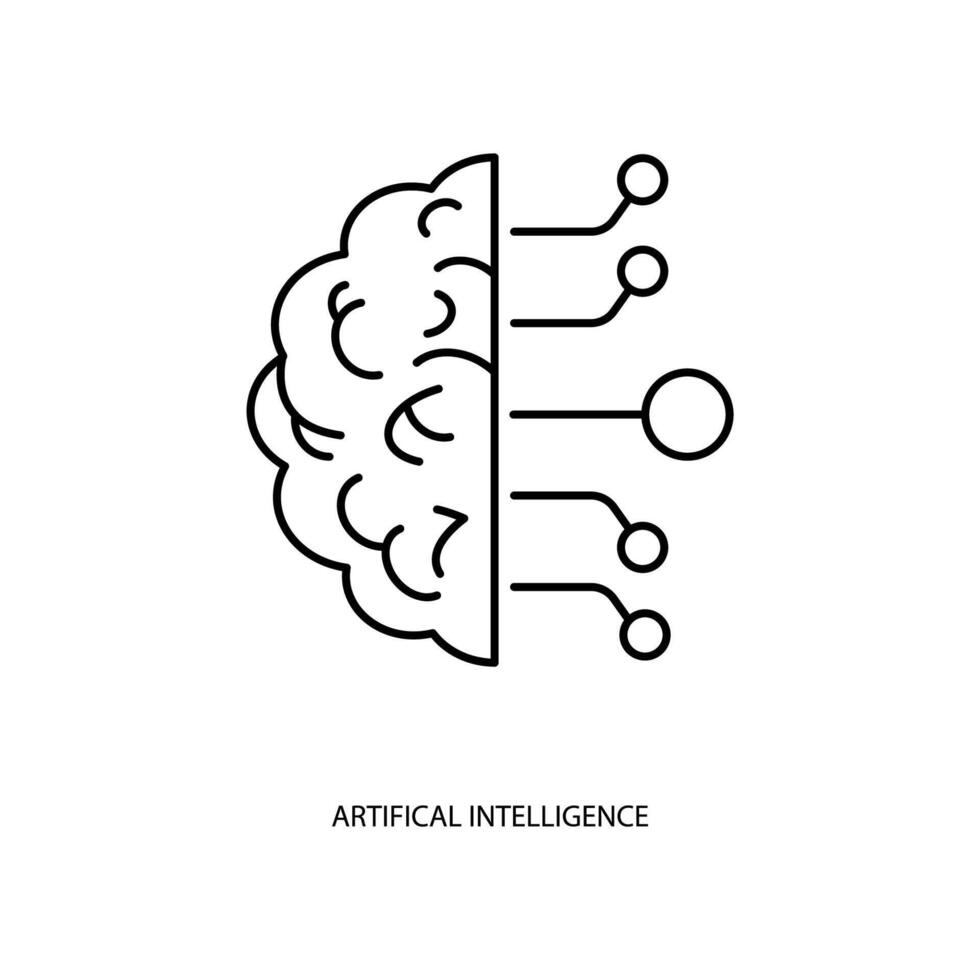 artifical intelligence concept line icon. Simple element illustration. artifical intelligence concept outline symbol design. vector