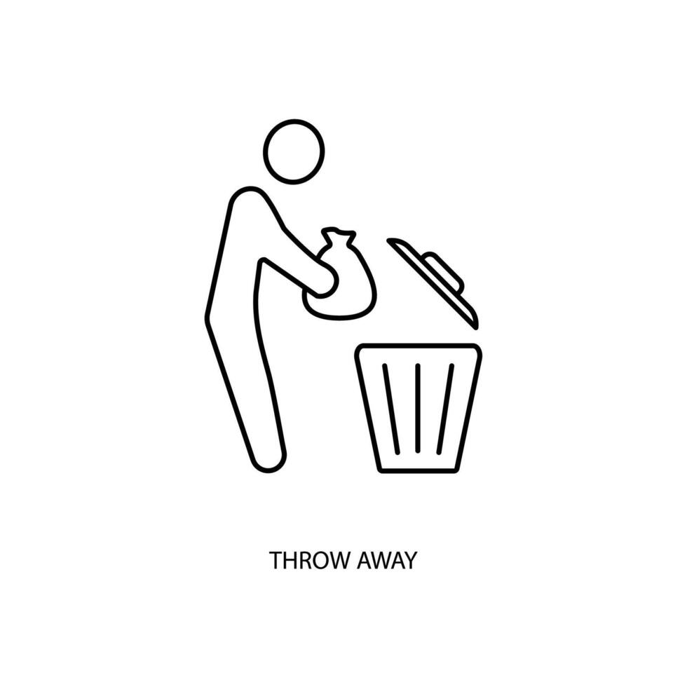 throw away concept line icon. Simple element illustration. throw away concept outline symbol design. vector