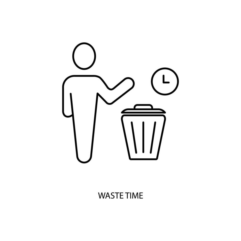 waste time concept line icon. Simple element illustration. waste time concept outline symbol design. vector