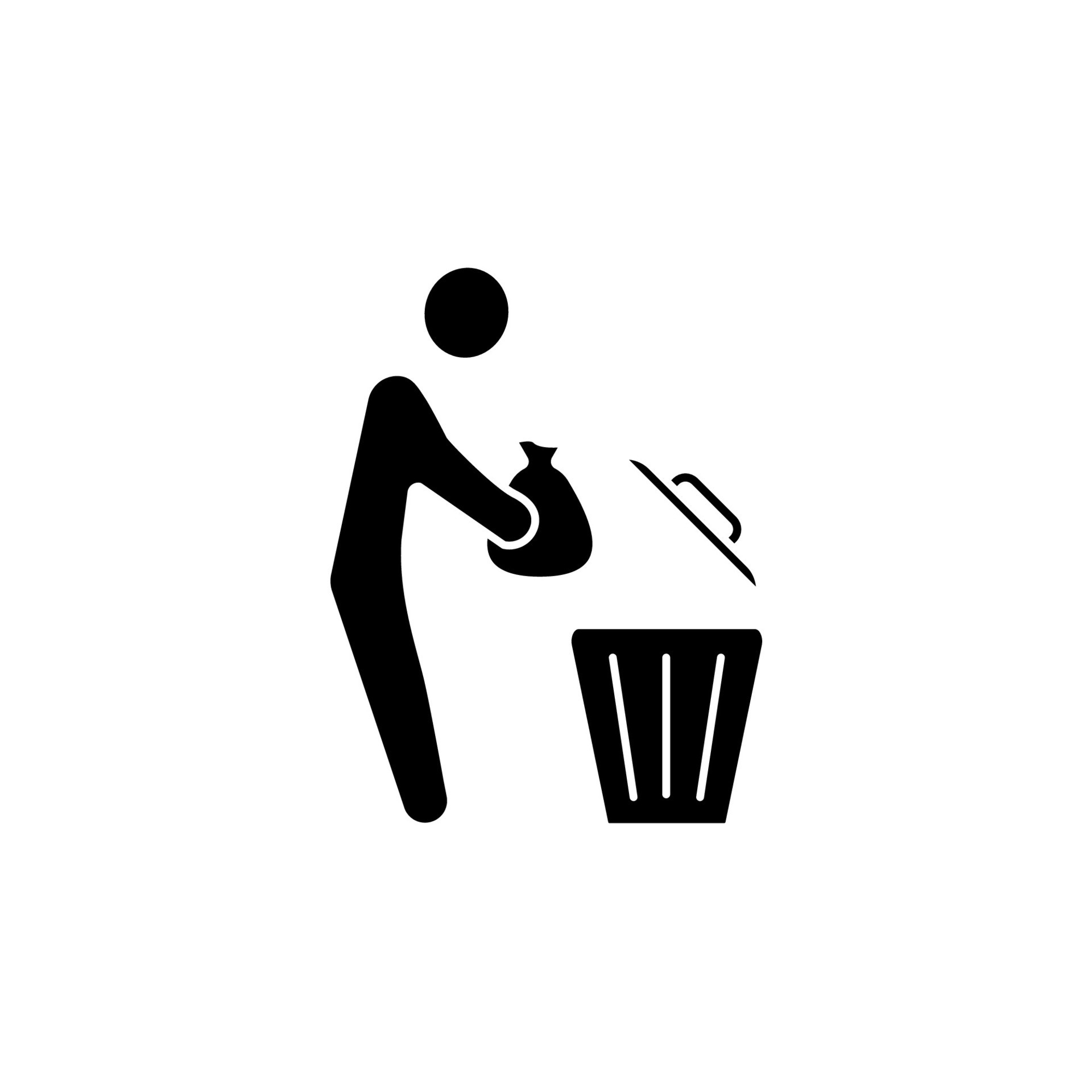 throw away concept line icon. Simple element illustration. throw away