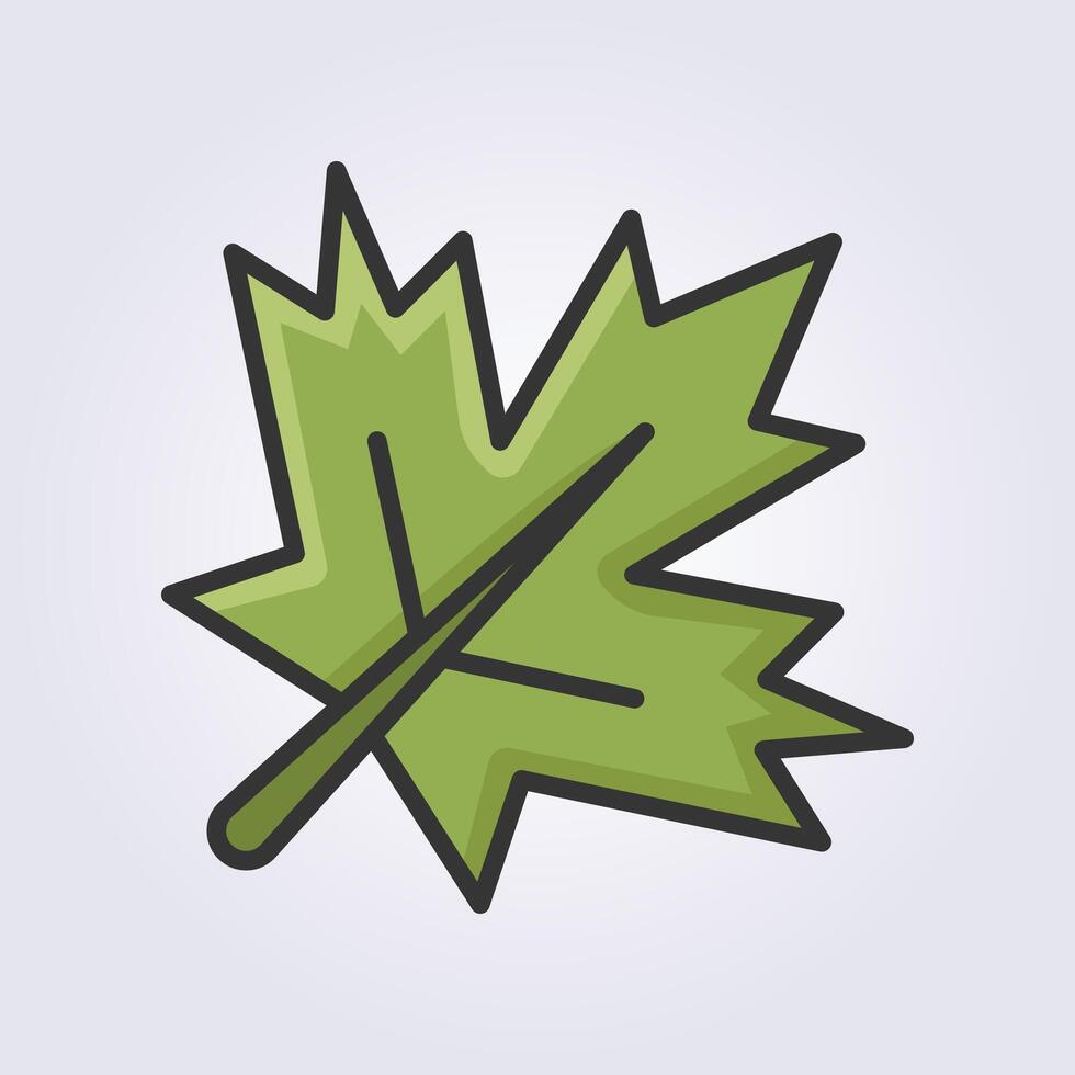 colored line art maple lead icon vector logo design