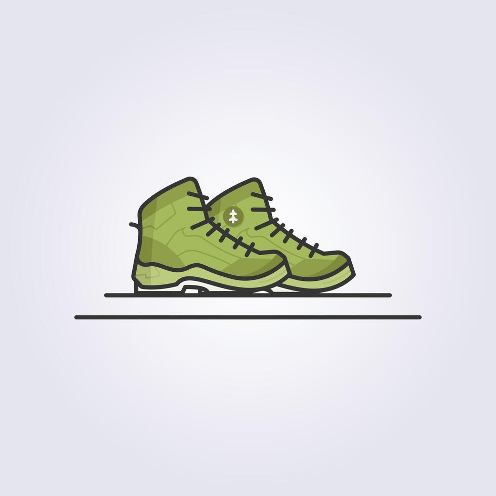 line camping boots icon vector illustration logo design