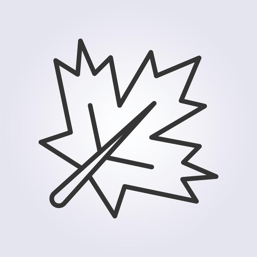 line icon of  maple leaf vector logo design