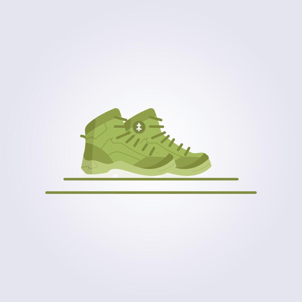 colored flat hiking boots icon vector illustration logo design