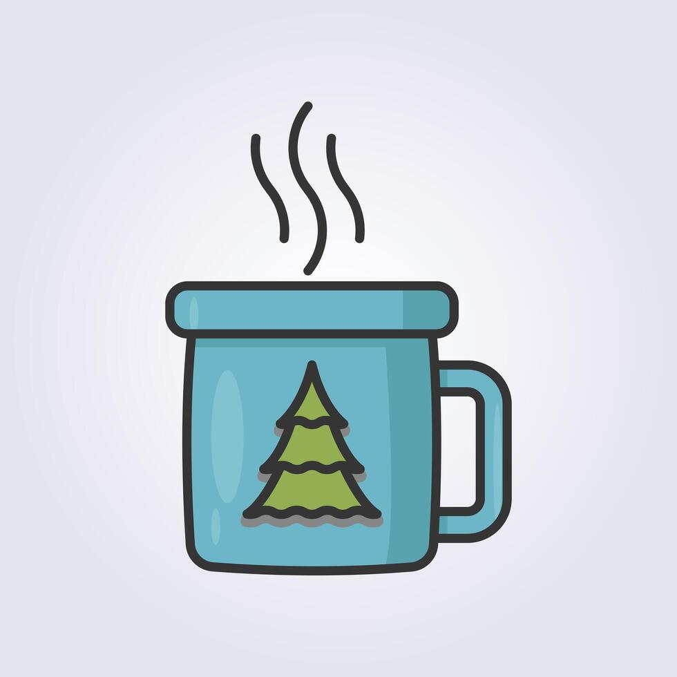 colored line art icon of a cup mug vector logo design