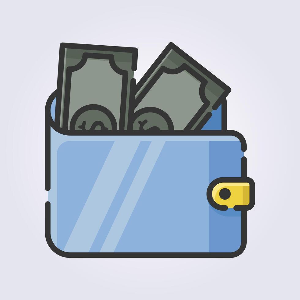 colored outline wallet icon logo vector illustration design