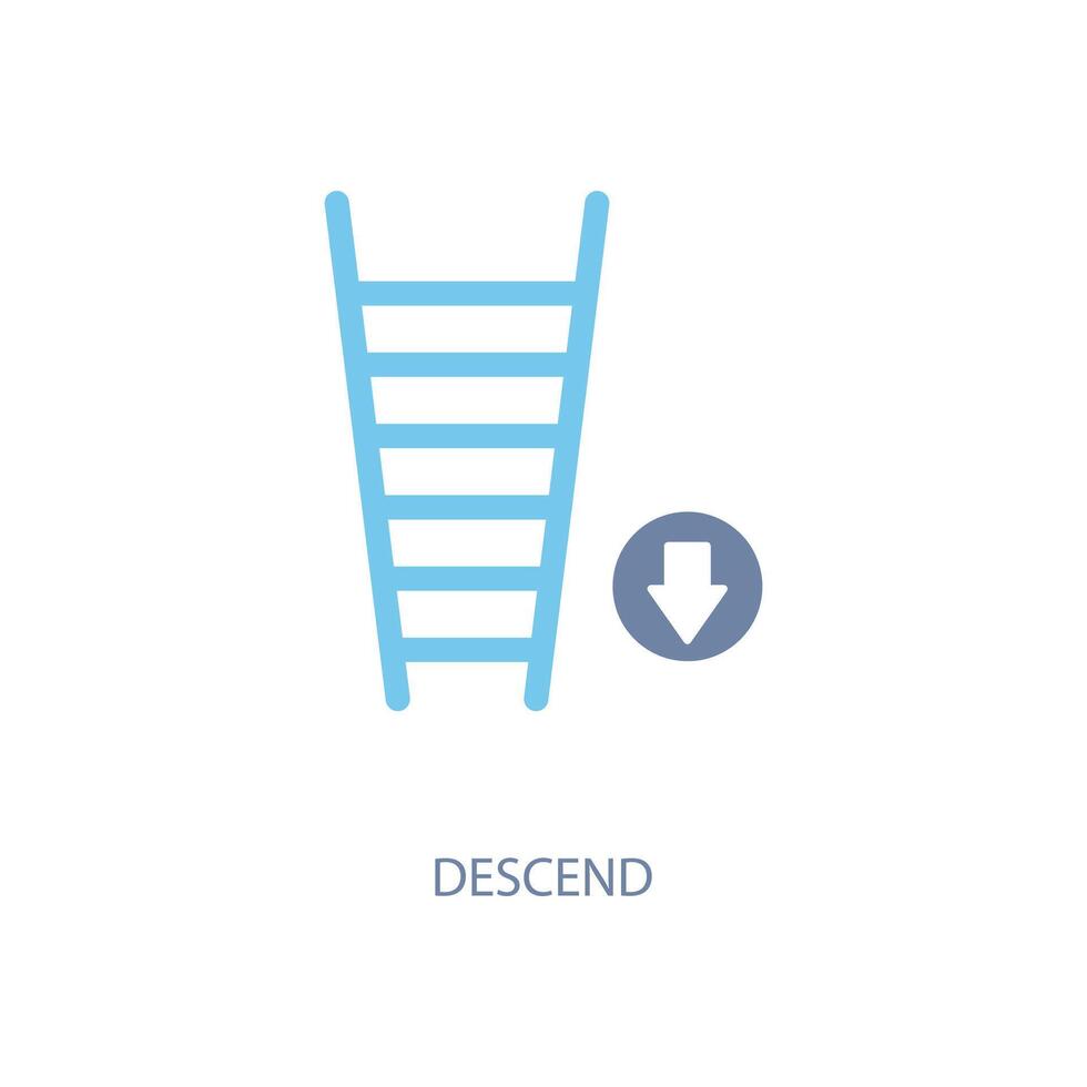 descend concept line icon. Simple element illustration. descend concept outline symbol design. vector