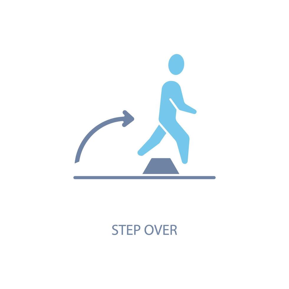 step over concept line icon. Simple element illustration. step over concept outline symbol design. vector
