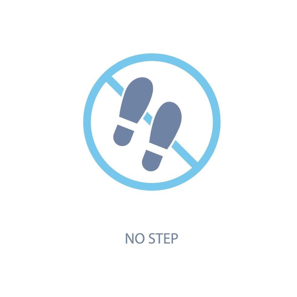 no step concept line icon. Simple element illustration. no step concept outline symbol design. vector