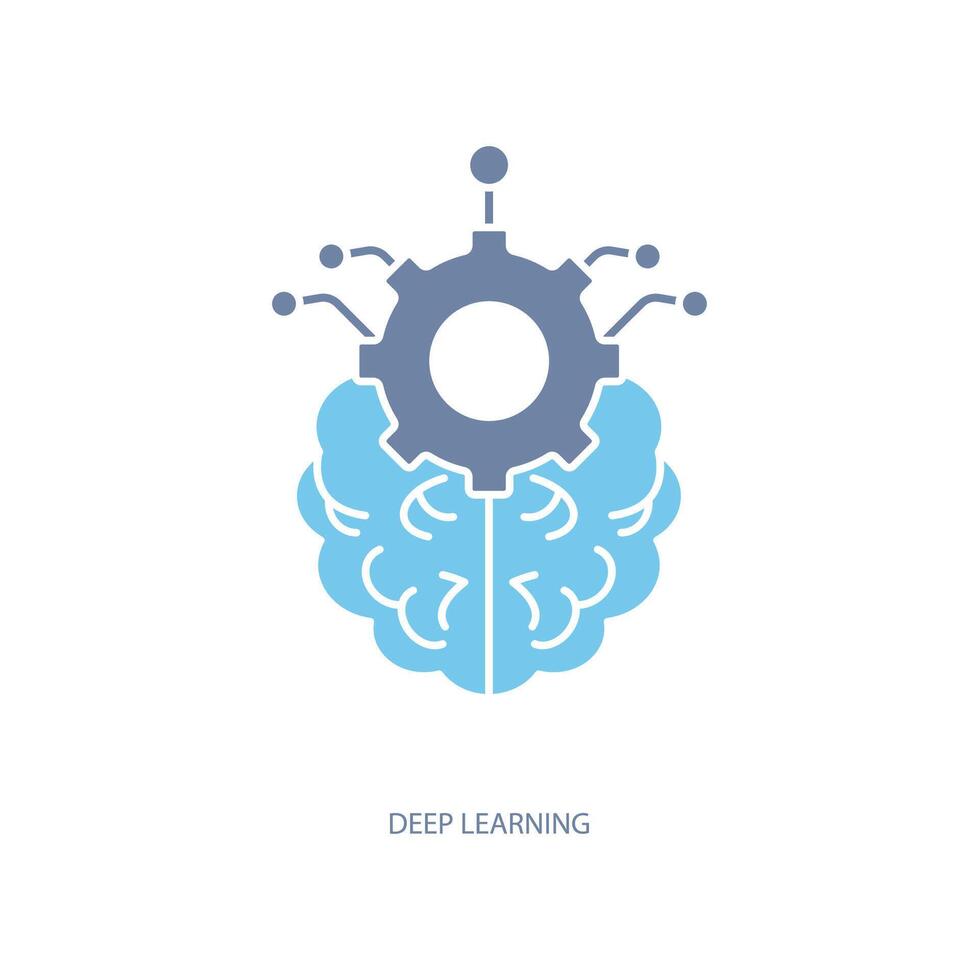 deep learning concept line icon. Simple element illustration. deep learning concept outline symbol design. vector