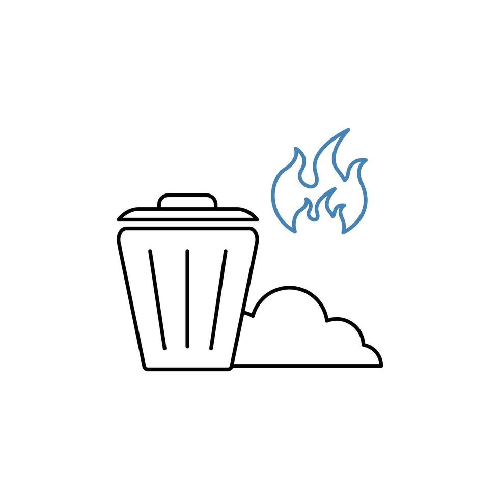 incineration concept line icon. Simple element illustration. incineration concept outline symbol design. vector