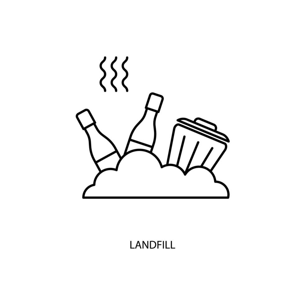 landfill concept line icon. Simple element illustration. landfill concept outline symbol design. vector