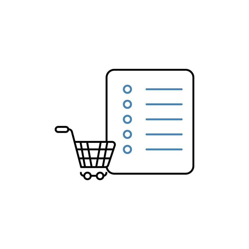 grocery list concept line icon. Simple element illustration. grocery list concept outline symbol design. vector