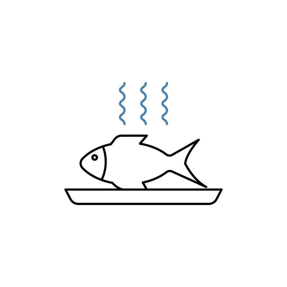 fish concept line icon. Simple element illustration. fish concept outline symbol design. vector