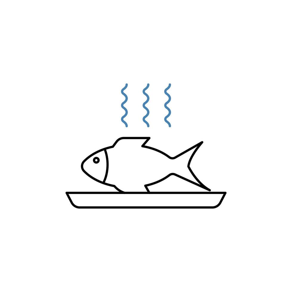 pescado concepto línea icono. sencillo elemento ilustración. pescado concepto contorno símbolo diseño. vector