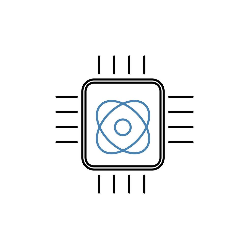 quantum computing concept line icon. Simple element illustration. quantum computing concept outline symbol design. vector