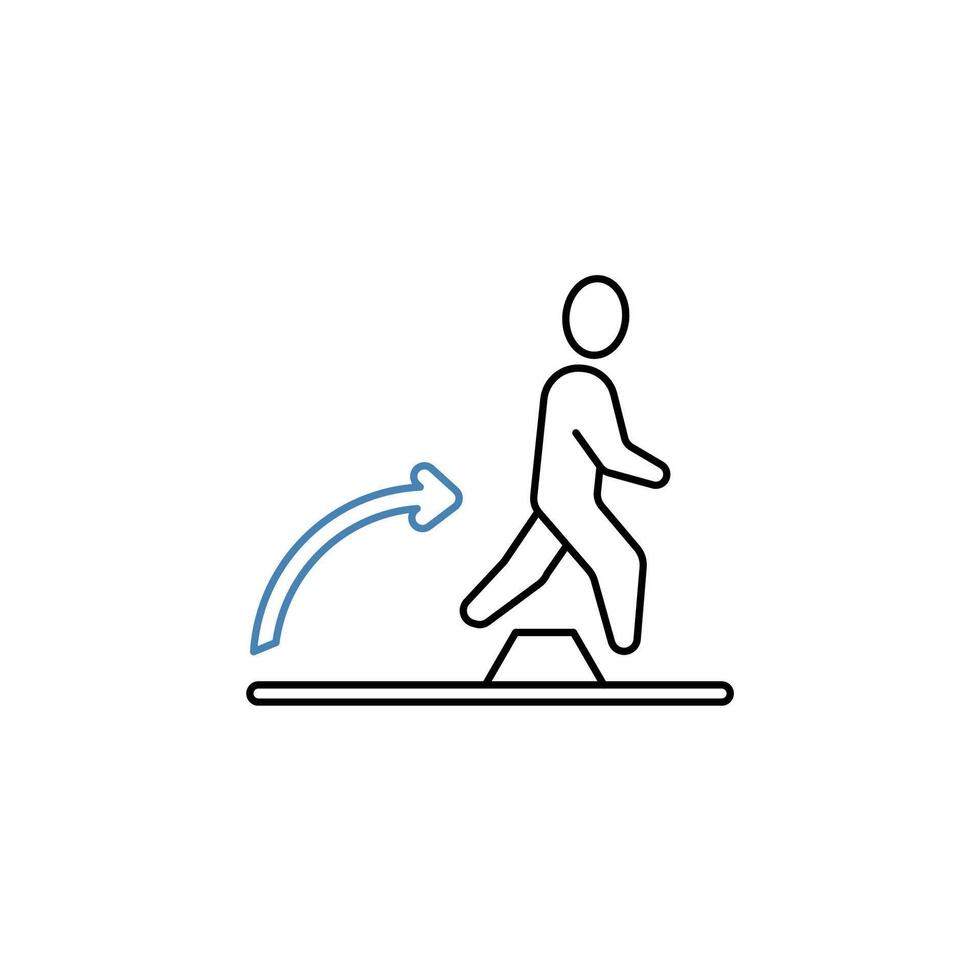 step over concept line icon. Simple element illustration. step over concept outline symbol design. vector