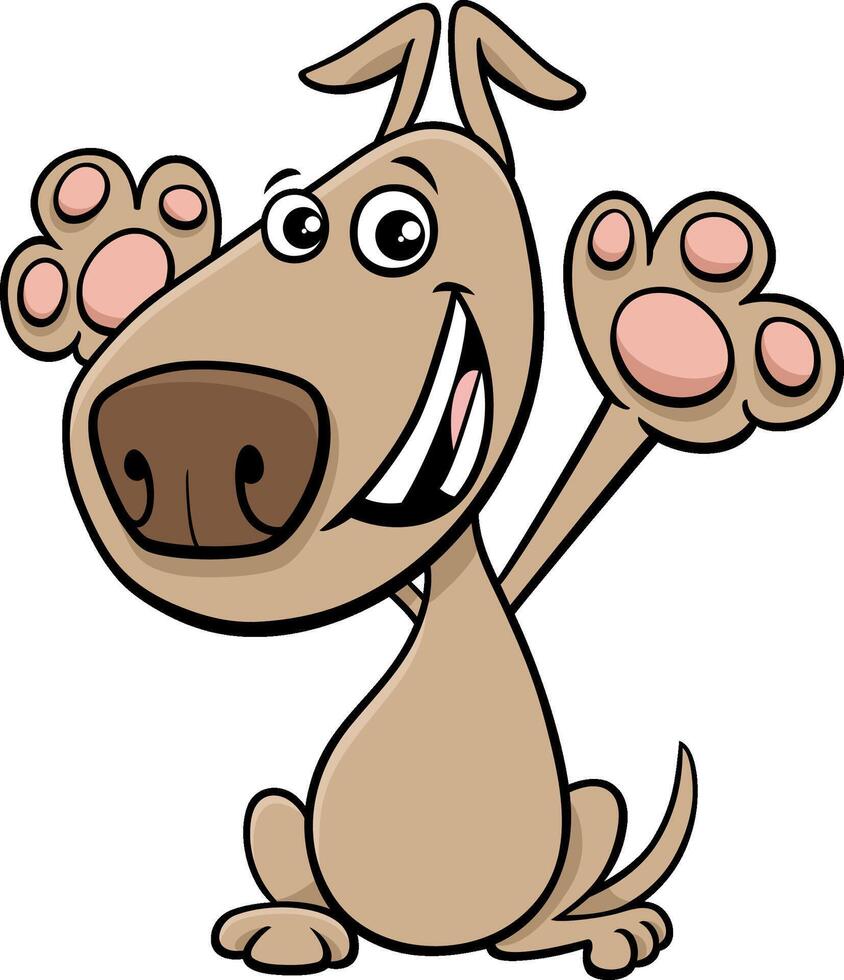 cartoon happy beige dog or puppy character vector