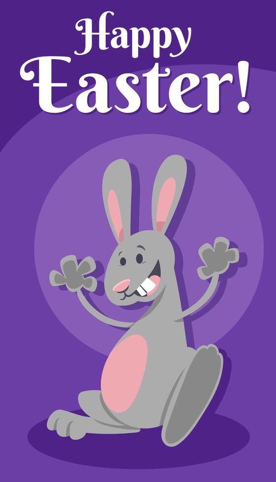 cartoon Easter bunny on Easter time greeting card design vector