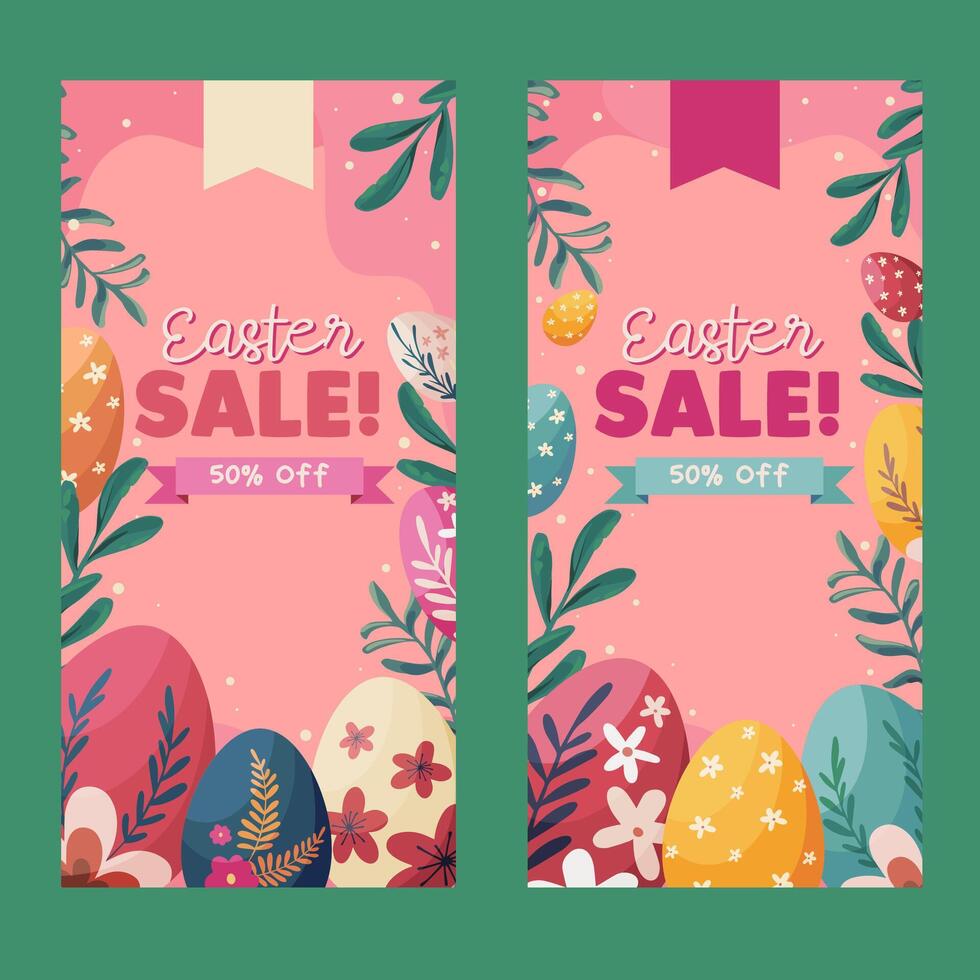 vector easter sale vertical banner collection spring sale