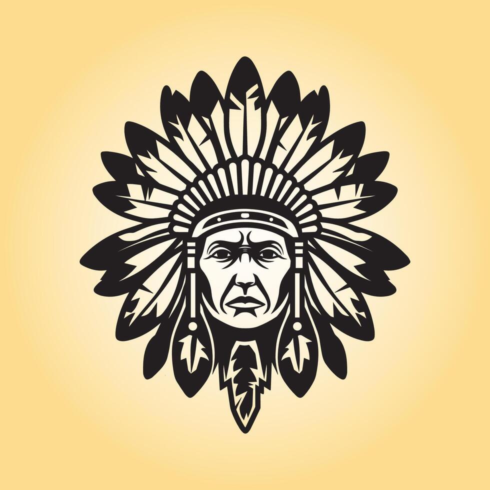 AI generated a drawing of a native American illustration vector