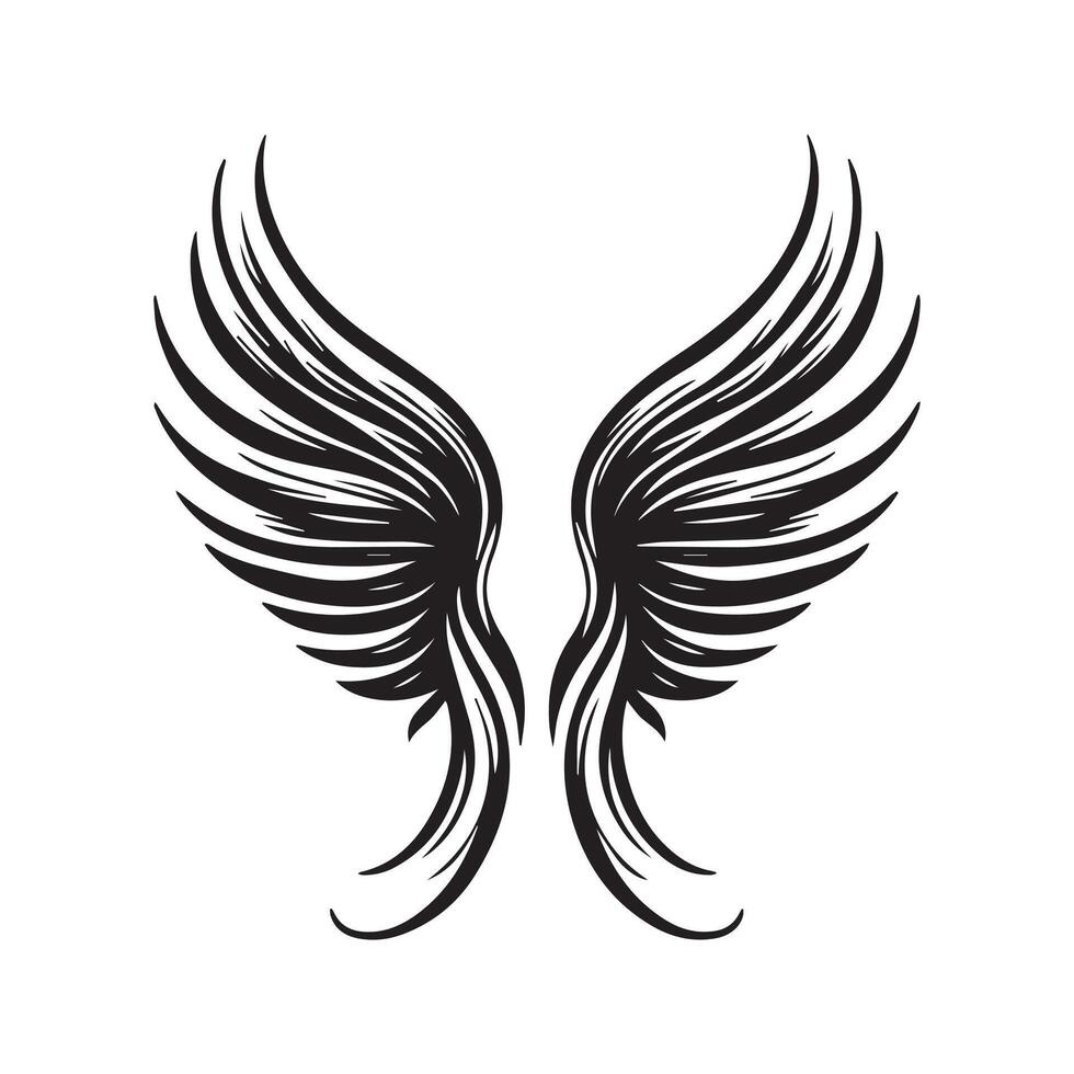 AI generated Angel wing silhouette vector illustration