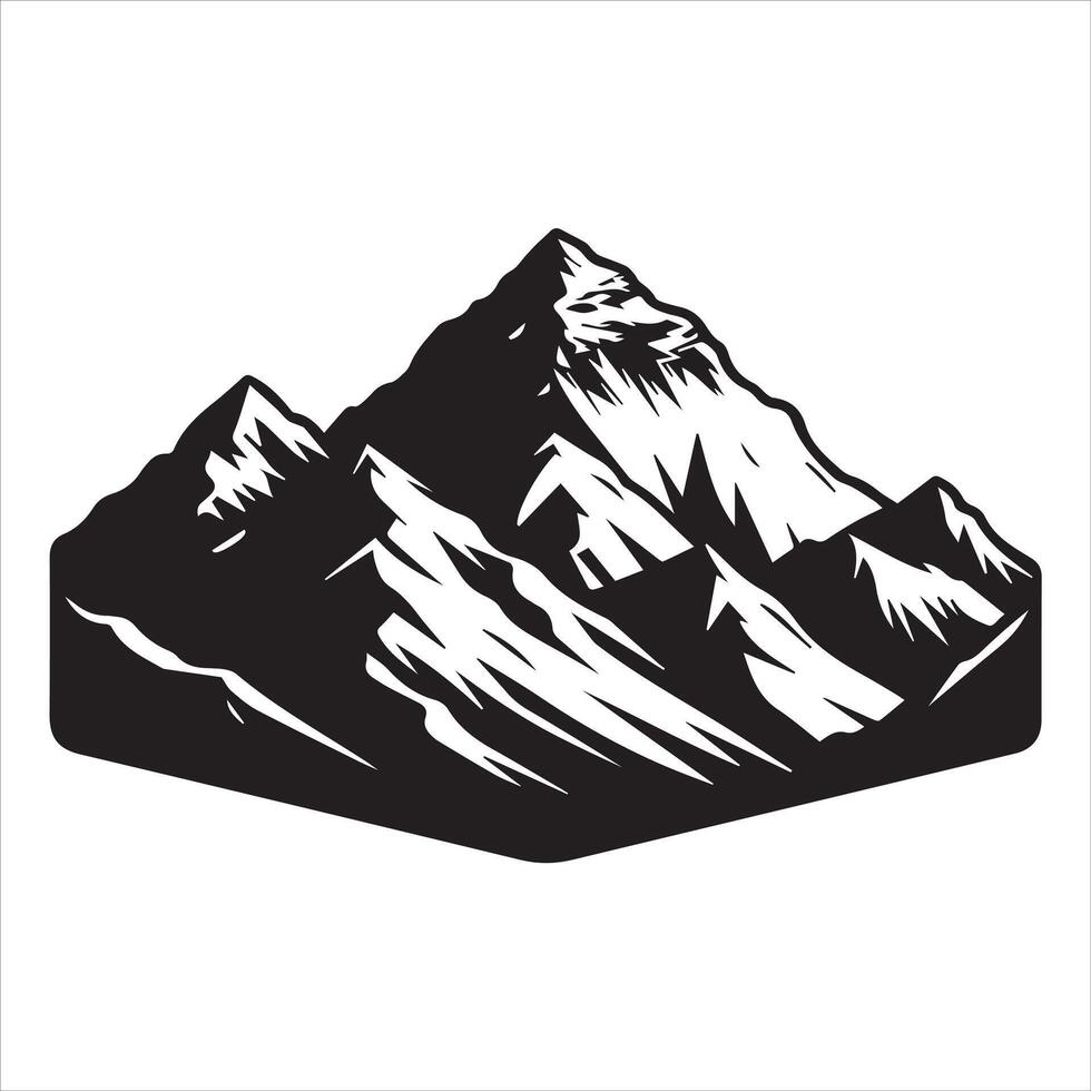AI generated Mount Everest mountain silhouette vector illustration