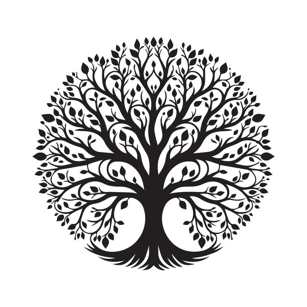 AI generated Tree of Life silhouette vector illustration