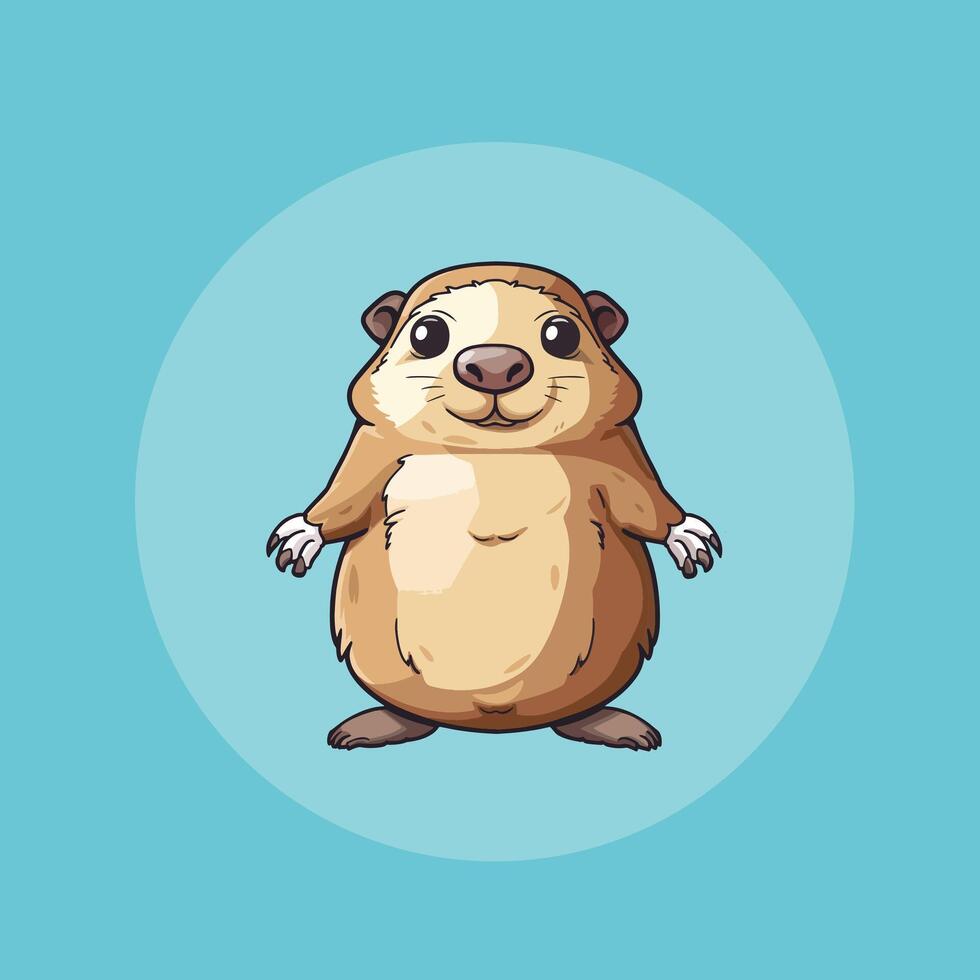 AI generated Cute Beaver Cartoon illustration vector