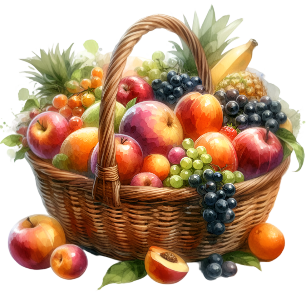 AI generated A basket overflowing with fresh fruits. png