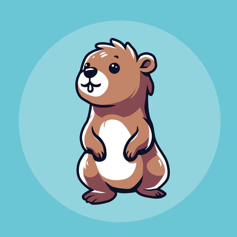 AI generated Cute Beaver Cartoon vector illustration