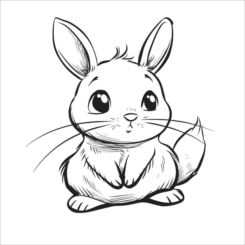 AI generated A vector illustration of a black and white Rabbit sitting