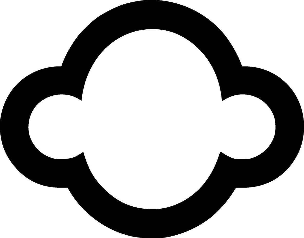 Cloud, Black and White Vector illustration