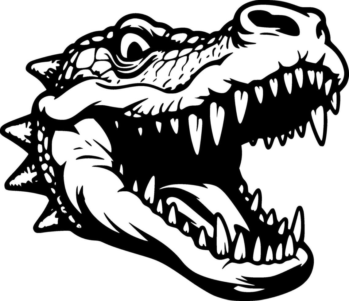 Crocodile, Minimalist and Simple Silhouette - Vector illustration