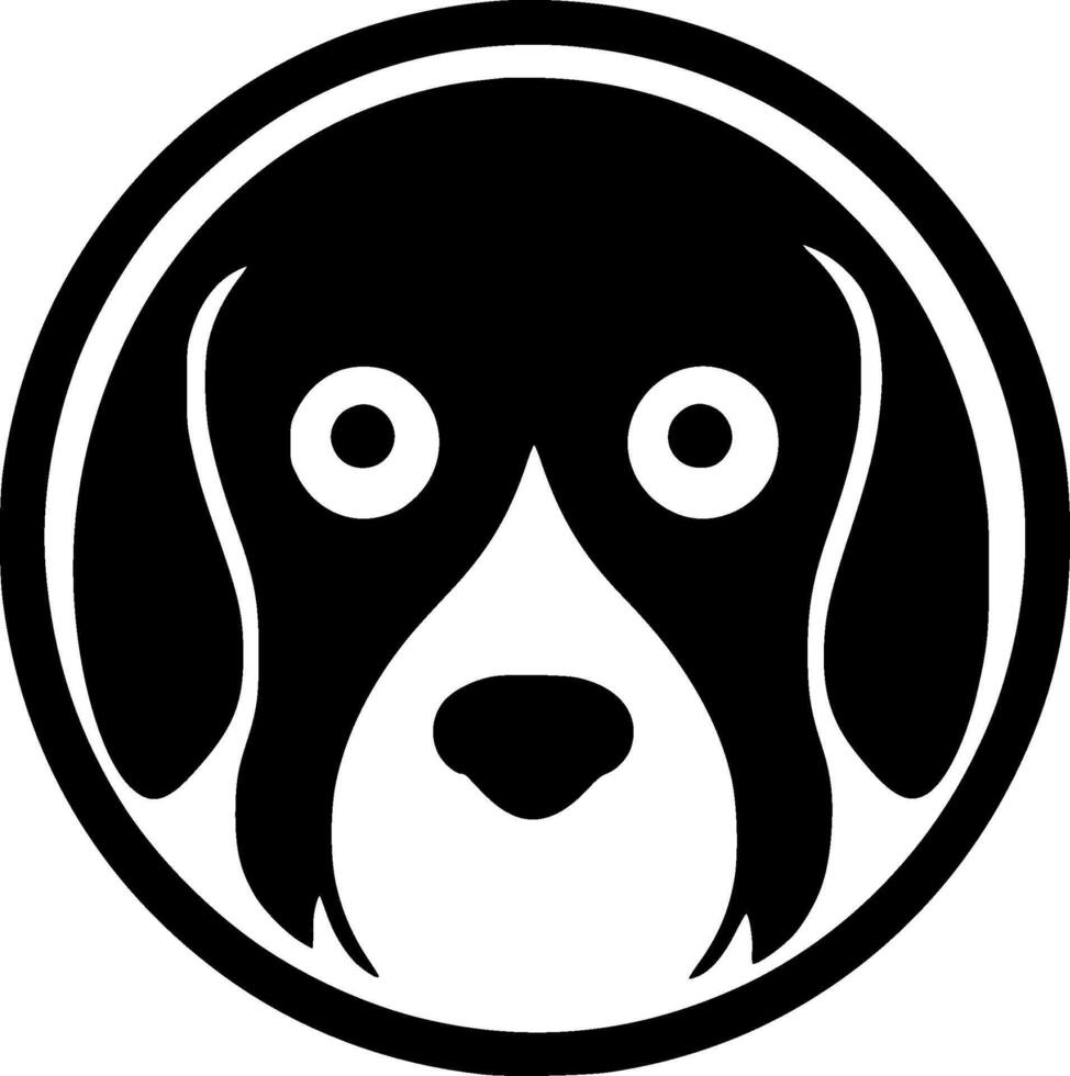 Dog, Black and White Vector illustration