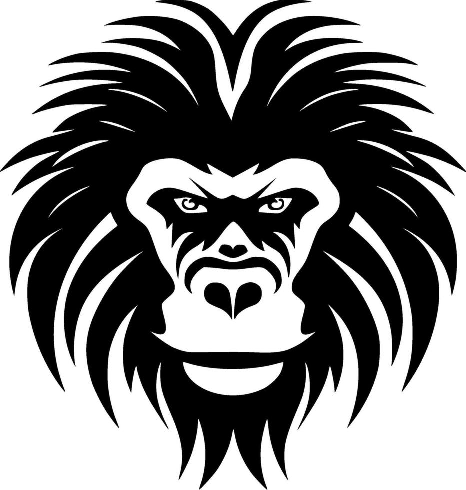 Baboon - Black and White Isolated Icon - Vector illustration