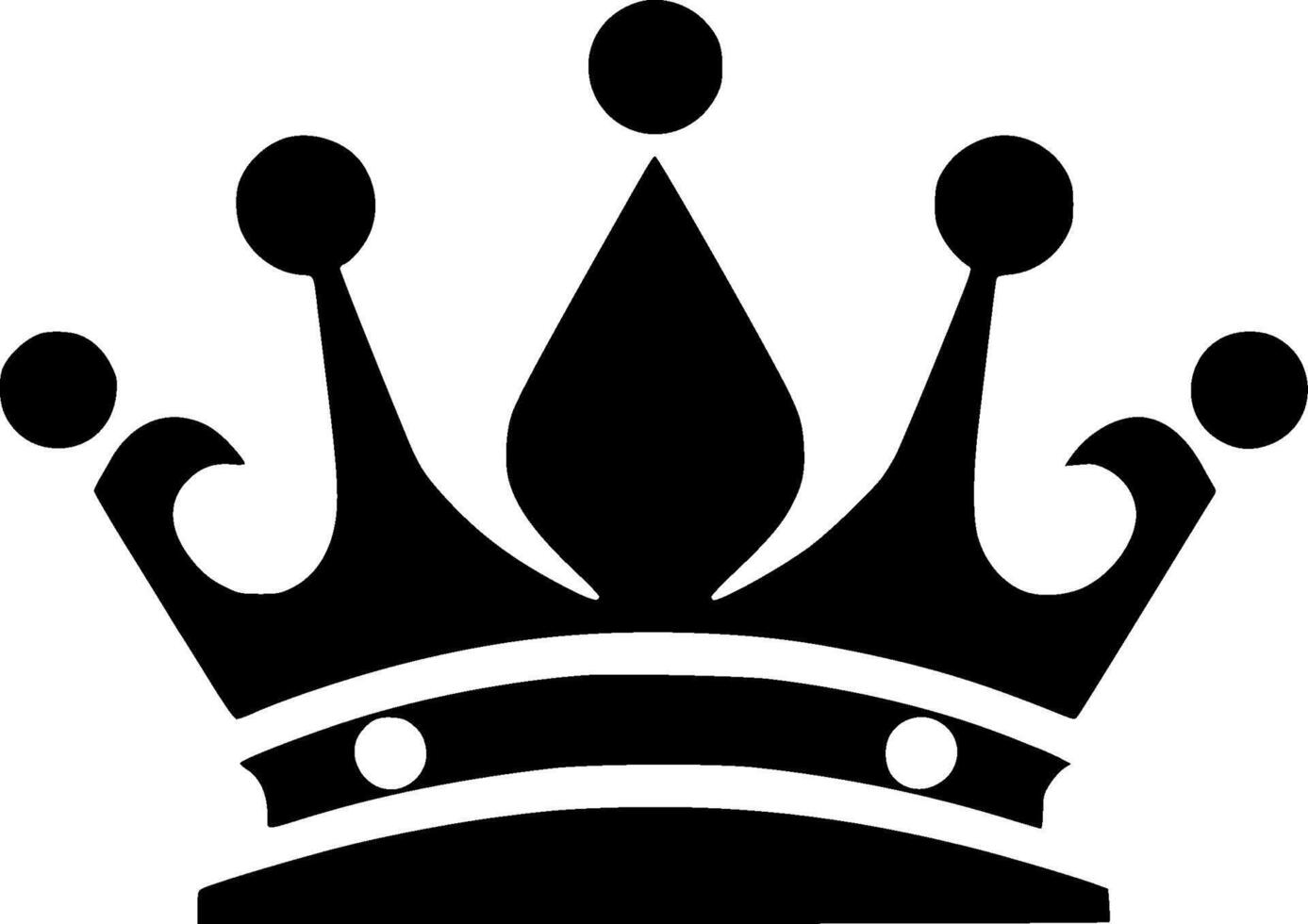 Crown - Black and White Isolated Icon - Vector illustration