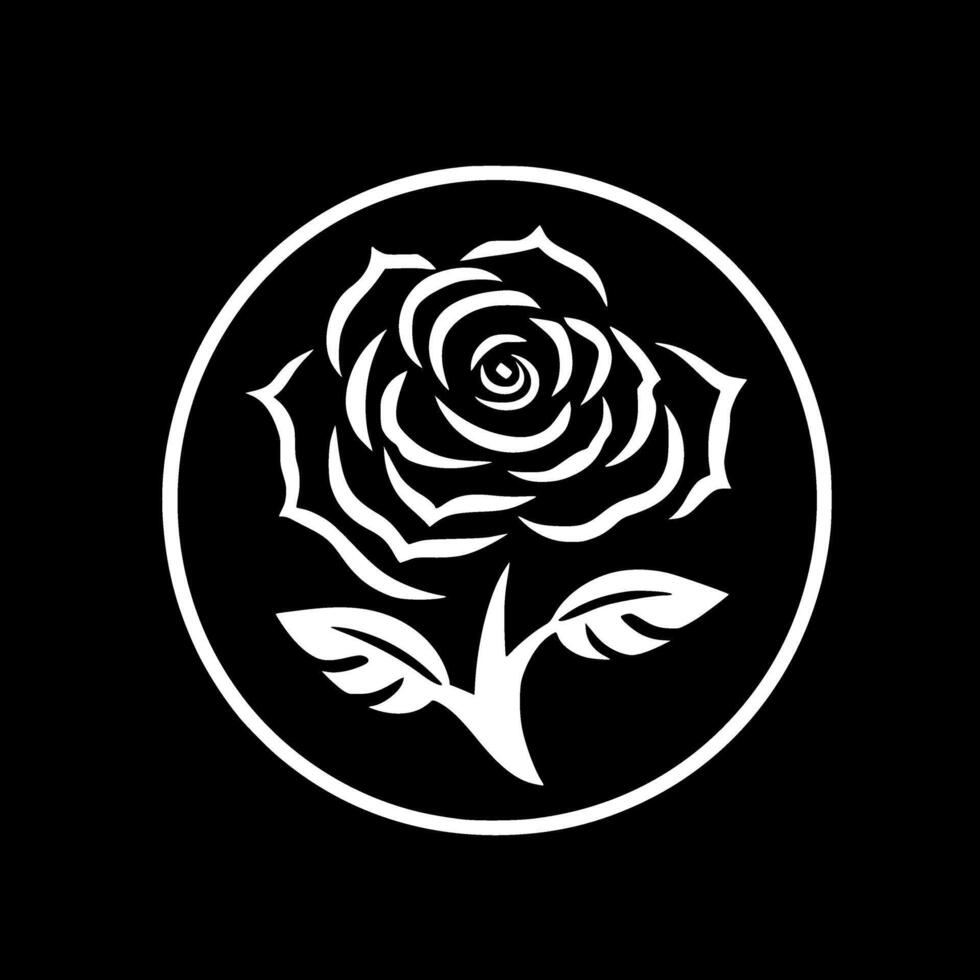 flor - negro y blanco aislado icono - vector ilustración