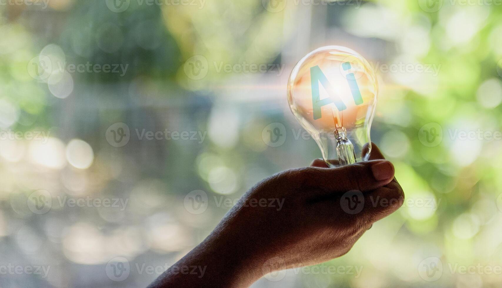 Businessman using automation, artificial intelligence, AI driving Analyze customer data Future technological changes. photo