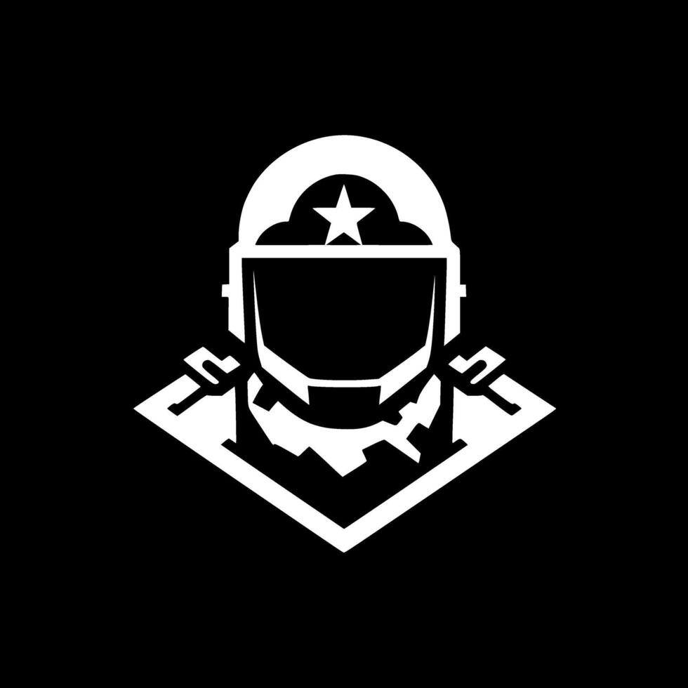Army - Black and White Isolated Icon - Vector illustration
