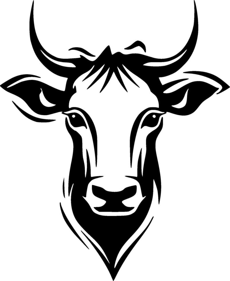 vaca - minimalista y plano logo - vector ilustración