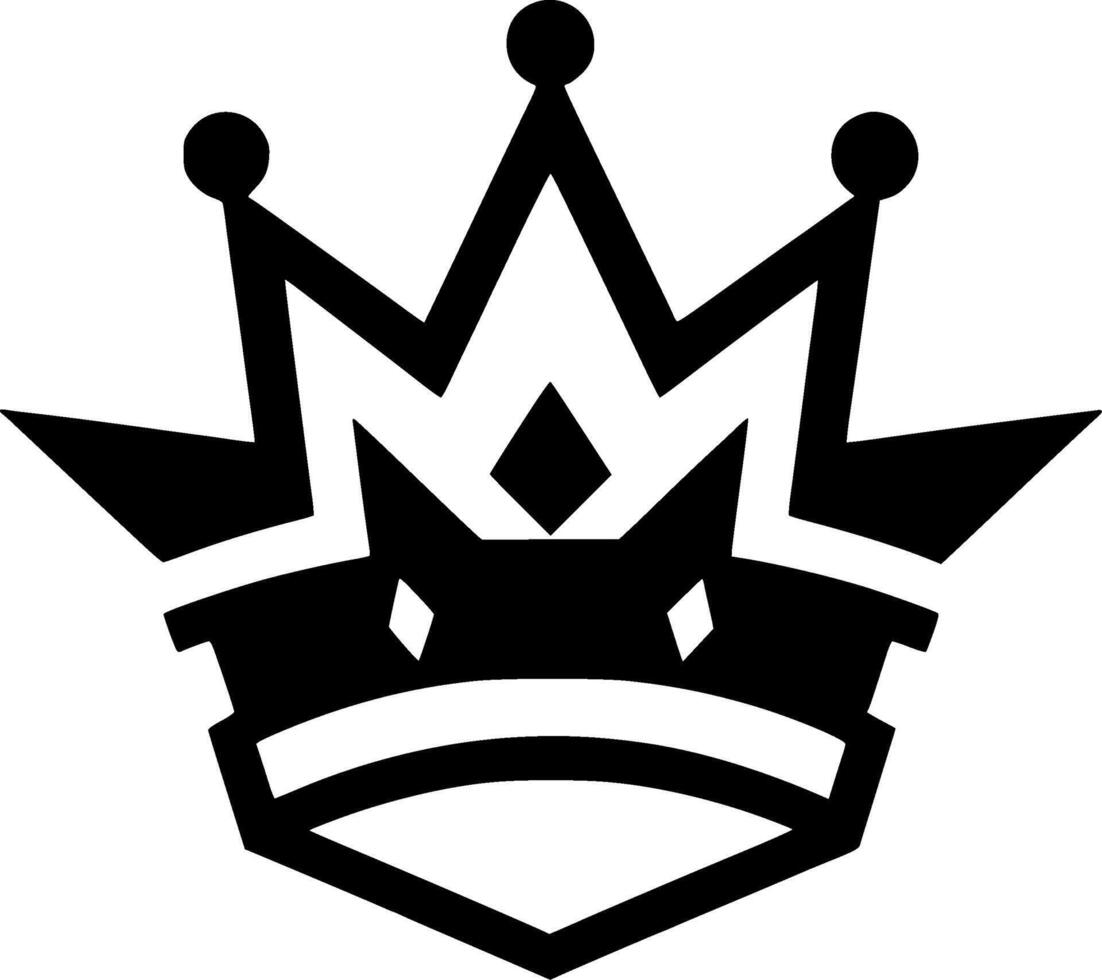Crown - Black and White Isolated Icon - Vector illustration
