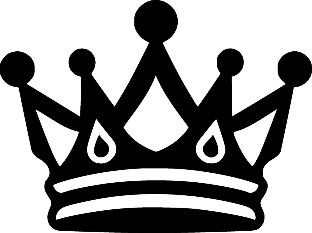 Crown - Black and White Isolated Icon - Vector illustration
