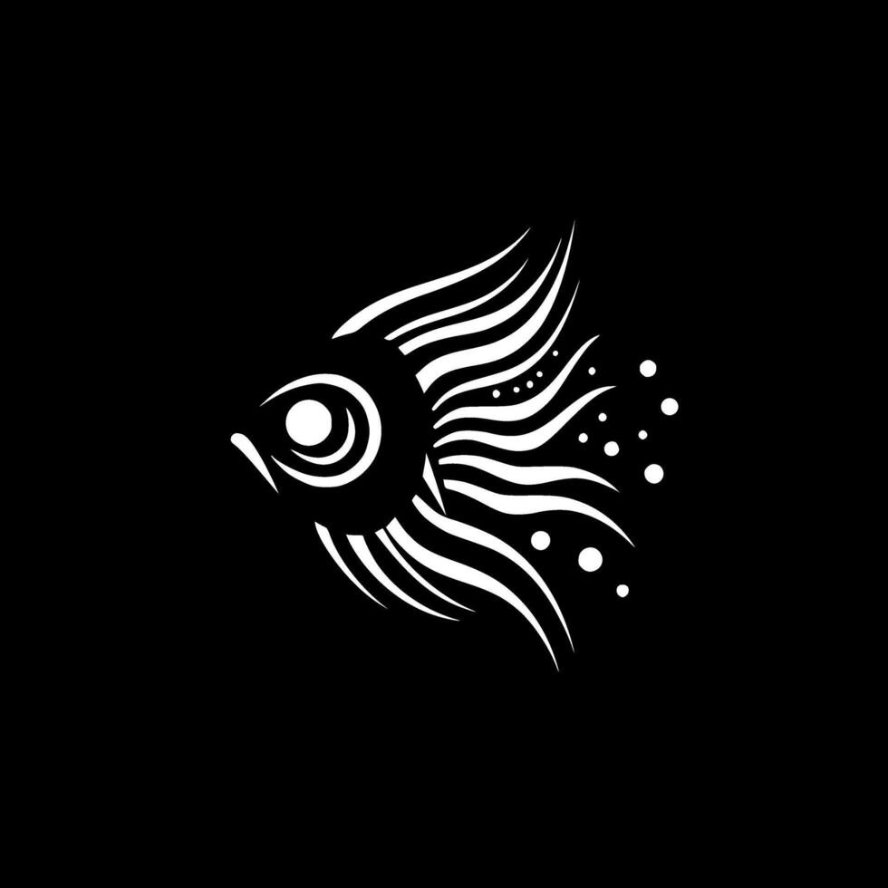 Angelfish, Minimalist and Simple Silhouette - Vector illustration