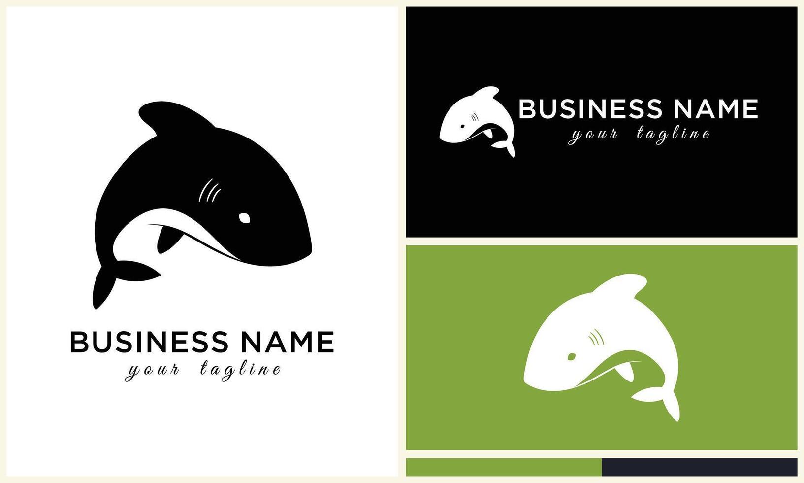 silhouette shark vector logo template