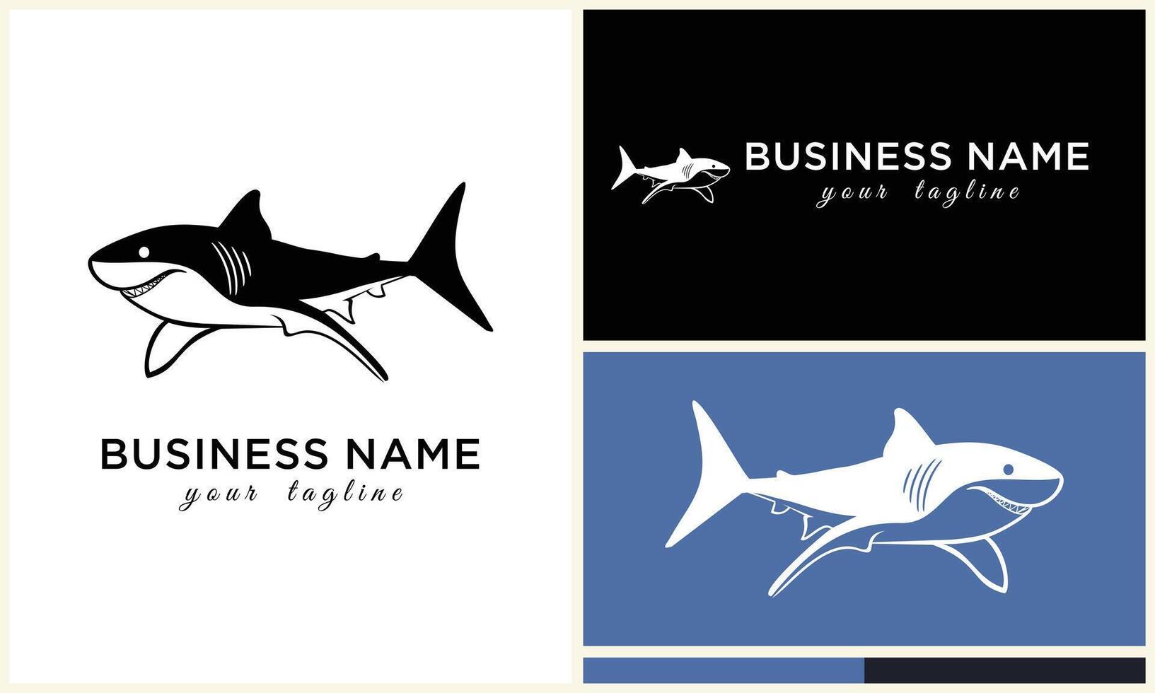 silhouette shark vector logo template